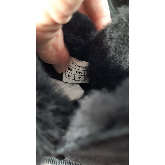 PAMIR Suede Shearling Ankle Booties Women's Size 9 Black Indoor Outdoor Boots - Picture 13 of 13